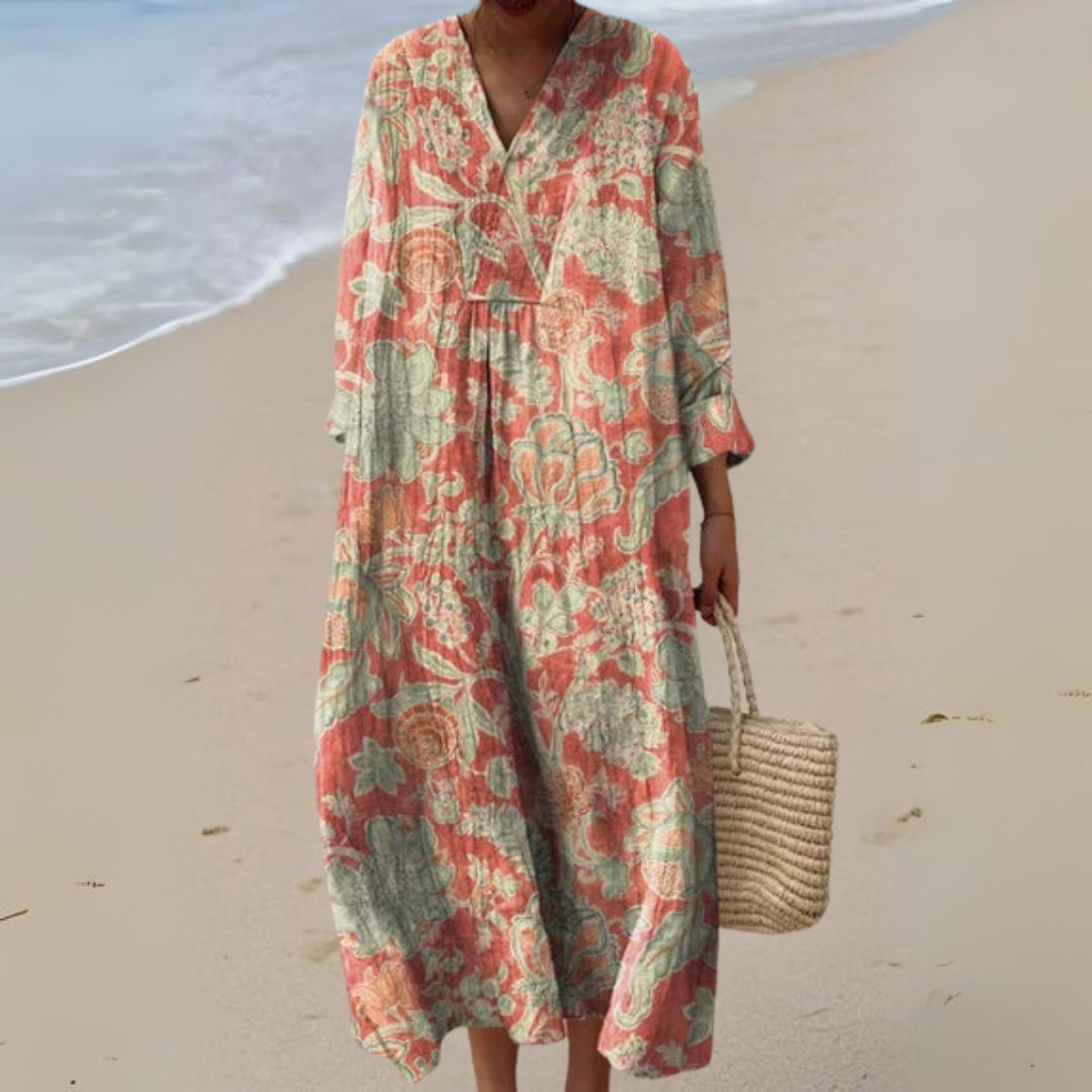 Eline | Jurk met vintage bloemenprint
