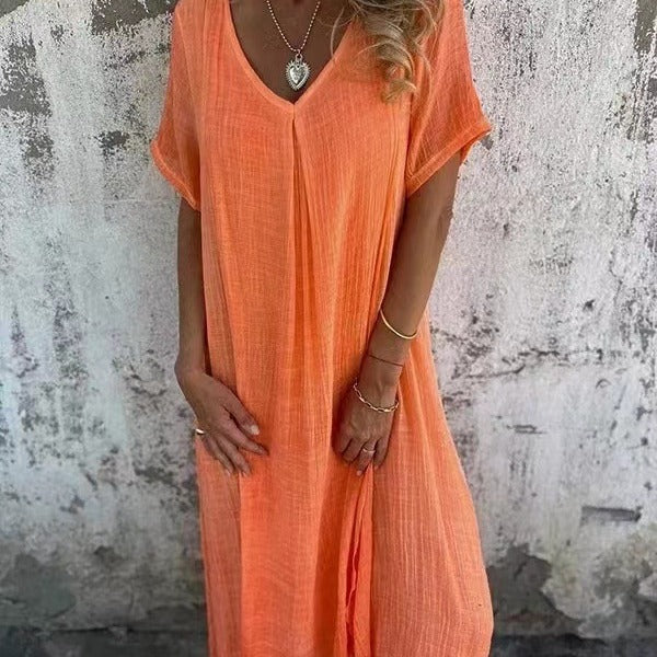 Fenna | Elegante luchtige V-hals jurk