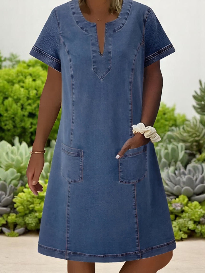 Floor | Zachte Denim Jurk met Zakken