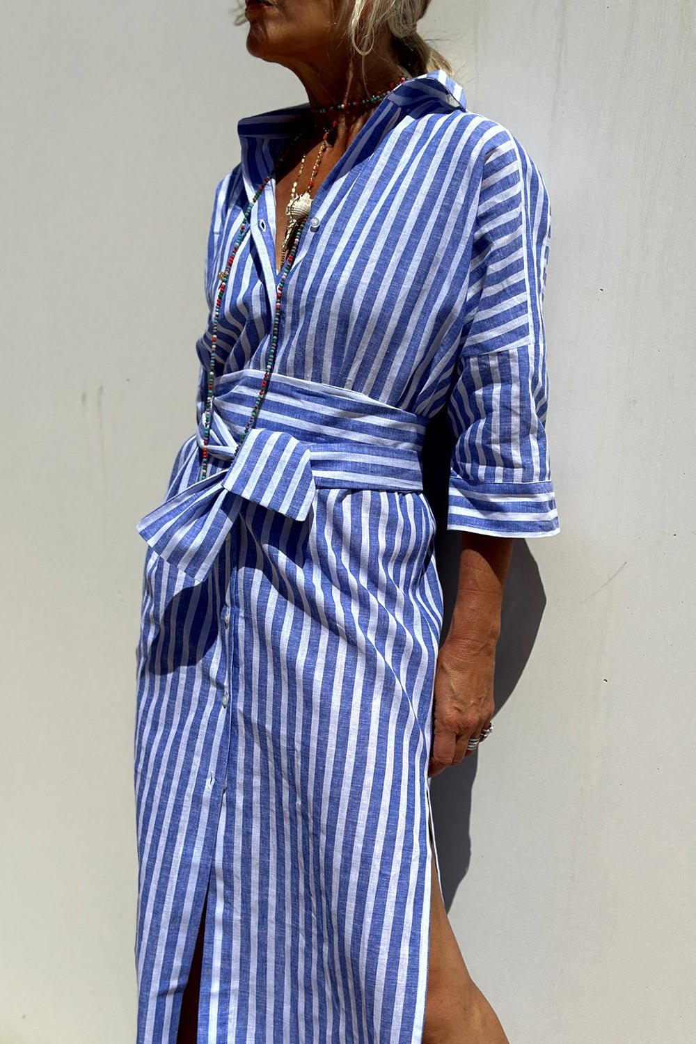 Celia | Elegante gestreepte overhemdjurk