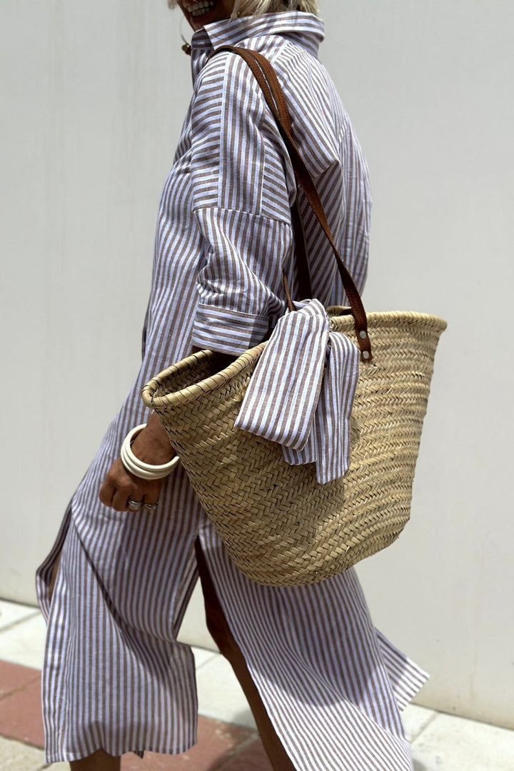 Celia | Elegante gestreepte overhemdjurk